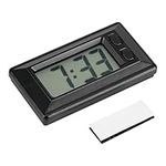 LCD Digital Table Car Dashboard Clock, Electronic Clocks With Adhesive Pad Mini Stick Travel Automotive Desk Timer Easy To Read Date Time Large Numbers Battery Powered For Home Office