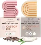 Kitsch Castor Oil Shampoo Bar & Coconut Oil Deep-Moisturizing Conditioner Bar - Hydrating for Dull & Dry Hair, Strengthen & Restore Damage Hair, 2pc Set