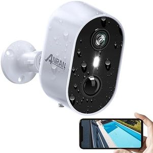 ANRAN 2K Security Cameras Wireless Outdoor, 3MP AI Motion Detection & Color Night Vision Home Security Cameras, Two-Way Talk, Spotlight Siren Alarm, Work with Alexa, Battery Powered, IP65