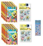 Spongebob SquarePants Birthday Party SUpplies Bundle includes 16 Loot Bags, 16 Sticker Sheets, 1 Dinosaur Sticker Sheet