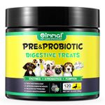 Probiotics for Dogs, Pre & Postbiotic Digestive Treats For Dogs, Dog Probiotics and Digestive Enzymes for Small, Medium and Large Dogs, 120 Chews, Duck Flavor