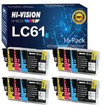 HI-VISION HI-YIELDS ® Compatible Ink Cartridge Replacement for Brother LC61 (4 Black, 4 Cyan, 4 Yellow, 4 Magenta, 16-Pack) by HI-VISION HI-YIELDS