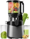 Cold Press Juicer, 5.3" Wide Feed Chute Juice Extractor Machine with 400W, High Juice Yield, Slow Masticating Juicer for Whole Vegetables & Fruits