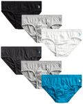 U.S. Polo Assn. Men's Underwear - Low Rise Briefs with Contour Pouch (6 Pack), Black/Grey/Teal, X-Large