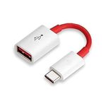 CROSSVOLT USB 3.0 to USB Type C OTG Cable Male-Female Adapter Compatible with All C Type Supported Mobile Smartphone and Other Devices (White & Red)