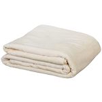 EARTHLITE Premium Fleece Blanket – Extra Soft Brushed Micro-Fleece, Reversible, Machine-Washable (60" x 90"), Cream