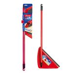 Vileda 157590 DuActiva Anti Dust Broom Plus Long Handle Dustpan,Red,8 x 28.5 x 80 cm