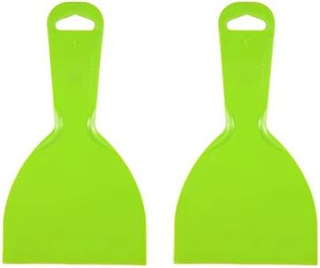 uxcell Putty Scraper 4" Plastic Flexible Putty Knives Disposable Spreader for Taping Drywall Wall Painting Green 2pcs