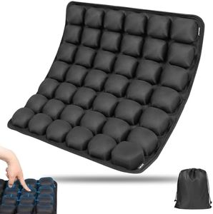 LeMotech Travel Seat Cushion for Airplane, Press-Type Air Inflatable Cushion, Portable Ergonomic Comfort with Non-Skid Bottom for Long Flights, Office, Camping, Wheelchair, Travel, Driving