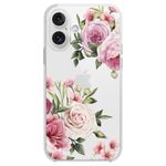 Blingy's for iPhone 16 Case, Cute Rose Flower Pattern Pretty Floral Roses Design Transparent Soft TPU Protective Clear Case (6.1 inch) (Fancy Roses)