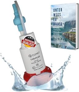 Carbest LuxPlus 12V Wasserpumpe - mit Rückschlagventil & Filter, Camping Ebook - 19 l/m, 0.85 bar, Weiß-rot, Kunststoff, Mini-Transfer-Pumpen-Design