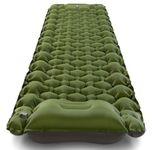 Linist Camping Sleeping Pad, Ultralight Camping Mat with Pillow Built-in Foot Pump Inflatable Sleeping Pads Compact for Camping Backpacking Hiking Traveling-Light Green