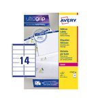 Avery Self Adhesive Address Mailing Labels, Laser Printers, 14 Labels Per A4 Sheet, 560 Labels, UltraGrip (L7163), White