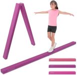 240CM/270CM Folding Gymnastics Balance Beam, Kids Training Beam, Faux Suede, Anti-Slip Base, Gymnastics Training Balance Beam for Home Gym Training Exercise Sports (240cm,purple)