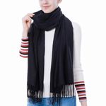 Black Pashmina Scarf for Women-Soft Women Pashmina Shawls and Wraps for All Seasons (CA-New Black)