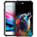 TAMEFOX Compatible with iPhone SE 2020/2022 Cases,Ink Wolf 8 Case Anti-Slip Anti-Shock 4-Corners Bumper Soft TPU Cover Phone Protective case for iPhone 7/8/SE2/SE3 4.7-in