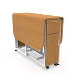 InnoFur Forito Unique Design, 4 Seater, Folding Dining Table/Set (Brown, Teak), Wood, 75 Cm, 120 Cm