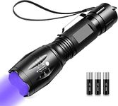 DOTCOM Led Uv Torch 2 in 1 Uv Black Light with 500Lm Highlight & 4 Mode & Waterproof, Metal, 500 Lumen