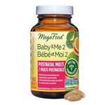 MegaFood Postnatal Vitamins for Breastfeeding Moms | Postpartum Lactation Supplement Multivitamins for Women | Vitamin C Vitamin A Choline Moringa Leaf & Iron | 60 Capsules