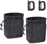 LIVANS Tactical Molle Dump Pouch, Magazine Recovery Pouch Drastring Ammo Bag Belt Utility Fanny Adjustable Military Holster Bag Outdoor for Airsoft Paintball Hunting Gear with D-Ring Grimlock