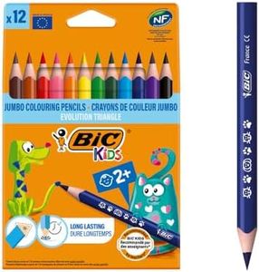 BIC Kids Evolution Triangular Colouring Pencils - Assorted Colours, Pack of 12