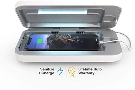 PhoneSoap 3 UV Cell Phone Sanitizer & Dual Universal Cell Phone Charger Box | Patented & Clinically Proven 360-Degree UV-C Light Sanitizer | Disinfects and Charges All Phones (White)