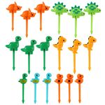 18 Pcs Food Picks for Kids Dinosaur Food Fruit Forks Bento Box Decor Cute Mini Food Pick Accessories for Children Adult Dessert, Fruit, Pastry, Party