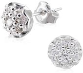 Laimons Women's Stud Earrings Women's Jewellery Leaf Flower Shiny Bud Zirconia 925 Sterling Silver, Silver, Cubic Zirconia