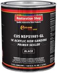 Custom Shop Premium 1K Acrylic Non-Sanding Primer Sealer Paint, Color Black, 1 Gallon - Fast Drying, Ready-To-Spray, Apply Over Automotive Primer Surfacers, Sanded Finishes - Topcoat Urethane, Enamel