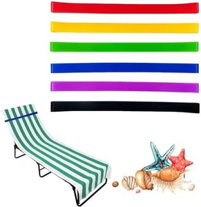 growell Towel Bands (6 Pack) - Stretch Beach Towel Clips for Beach Cruise Pool Chairs, Lounge Towel Holder Elastic, Cruise Ship Essentials (Silicone Mixture)