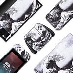 BelugaDesign Wave Switch Skin | Cool Sticker Wrap Vinyl Decal | Painting Japanese Water Ocean Cute | Compatible with Nintendo Switch (Switch Standard, Gray)