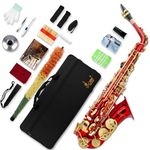 SLADE Saxophone Eb Alto Saxophone for Students Beginner with Carrying Case,5 Reeds,Cleaning (Red)