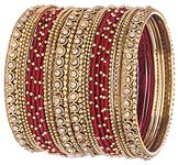 NMII Silk Fabric Metal Bangle for Women & Girls(Maroon-2.6)