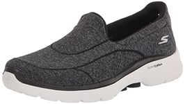 Skechers Womens Go Walk 6 - Carice Walking Shoes Vegan High-Rebound Hyper Pillars Black - 6 UK (124541)