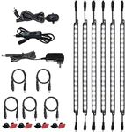 Cefrank Gun Safe Lights, Motion Activated Under Cabinet Light Kit 6X 30cm V-Shape Bars Plug-in & Linkable with Sensor and Manual Switch - 1200Lumen, Pure White 6000K