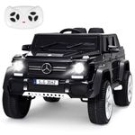 Costzon Ride on Car, Licensed Mercedes-Benz Maybach, 12V Battery Powered Vehicle Toy w/ 2 Motors, Remote Control, 3 Speeds, Lights, Horn, Music, Aux, Storage, Truck, Electric Car for Kids (Black)