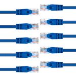 GearIT 10-Pack Cat6 Patch Cable 0.5 Foot / 6 Inches Cat 6 Ethernet Cable Snagless Flexible Soft Tab - Preimum Series - Blue