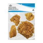 ROYAL BRUSH Natural Ocean Artist Sponges, 3 Silk/1 Jumbo, 4/pkg