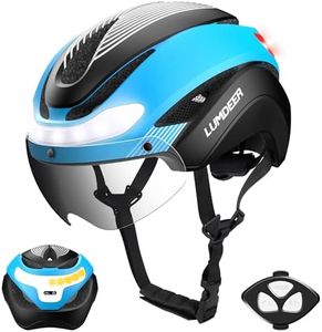 LUMDEER Smart E-bike Helmet with Remote Controlled Turn Signals, Electric Scooter Helmet for Adults with Front & Rear LED Lights, Bike Helmet with Photochromic Visor & Auto Brake Light for Men & Women