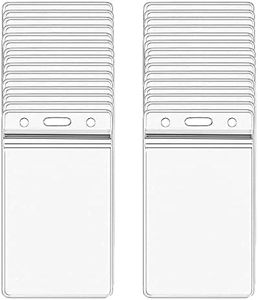 Tucirea Porta Tarjetas Verticales 50 Piezas Badge Titulares Funda Acreditaciones Nombre Tag Titulares Transparente de Nombre Horizontal de Identificación Funda de Tarjeta de Crédito