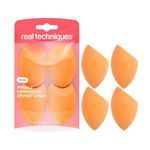 Real Techniques Miracle Complexion Sponge for Liquid & Cream Makeup, 3-Point Design for Seamless Application, Streak-Free Natural Dewy Finish, Latex-Free, Cruelty-Free, Vegan, Easy to Clean, Pack of 4