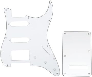 Musiclily HSS 11 Holes Strat Electric Guitar Pickguard and BackPlate Set for Fender US/Mexico Made Standard Stratocaster Modern Style Guitar Parts,3Ply White
