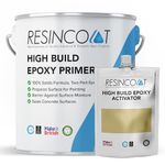 Resincoat High Build Epoxy Primer – 2-Part Priming Coat & Concrete Sealer for Epoxy Floor Systems – Improves Adhesion & Surface Strength – Seals Dusty Concrete – Made in UK – 5kg (Light Grey)