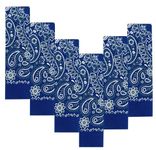 EVERY-VILLE Where EVERYone is Welcome 6-Pack 100% Cotton Bandanas - Holiday Gifts for Men Women, Navy Blue, Large