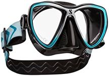 SCUBAPRO Synergy Mini Diving Mask with Comfort Strap (Turquoise/Silver with Black Skirt)