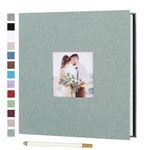 RECUTMS Photo Album Self Adhesive Large Scrapbook Album Linen Photo Album Anniversary Memory Book for Wedding Family Album