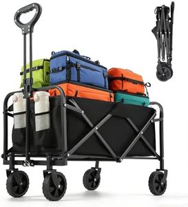 200L Foldable Garden Trolley Wagon Cart Outdoor Camping Beach Trailer with Brakes