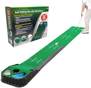Golf Putting Mat, Putting Green Indoor Set, Indoor Putting Green with Automatic Ball and 3 Holes, Training and Practice Aid at Home or Office Home Office Backyard,Gifts Accessories for Men