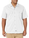 Dickies Men's Short Sleeve Work Shirt, White, Medium