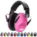 Ear Muffs for Noise Reduction: Dr.meter 27NRR kids Noise Cancelling Headphones for Autism with Adjustable Headband - Kids Ear Protection for Airplane, Fireworks, Concerts and Football Game - Rose Red